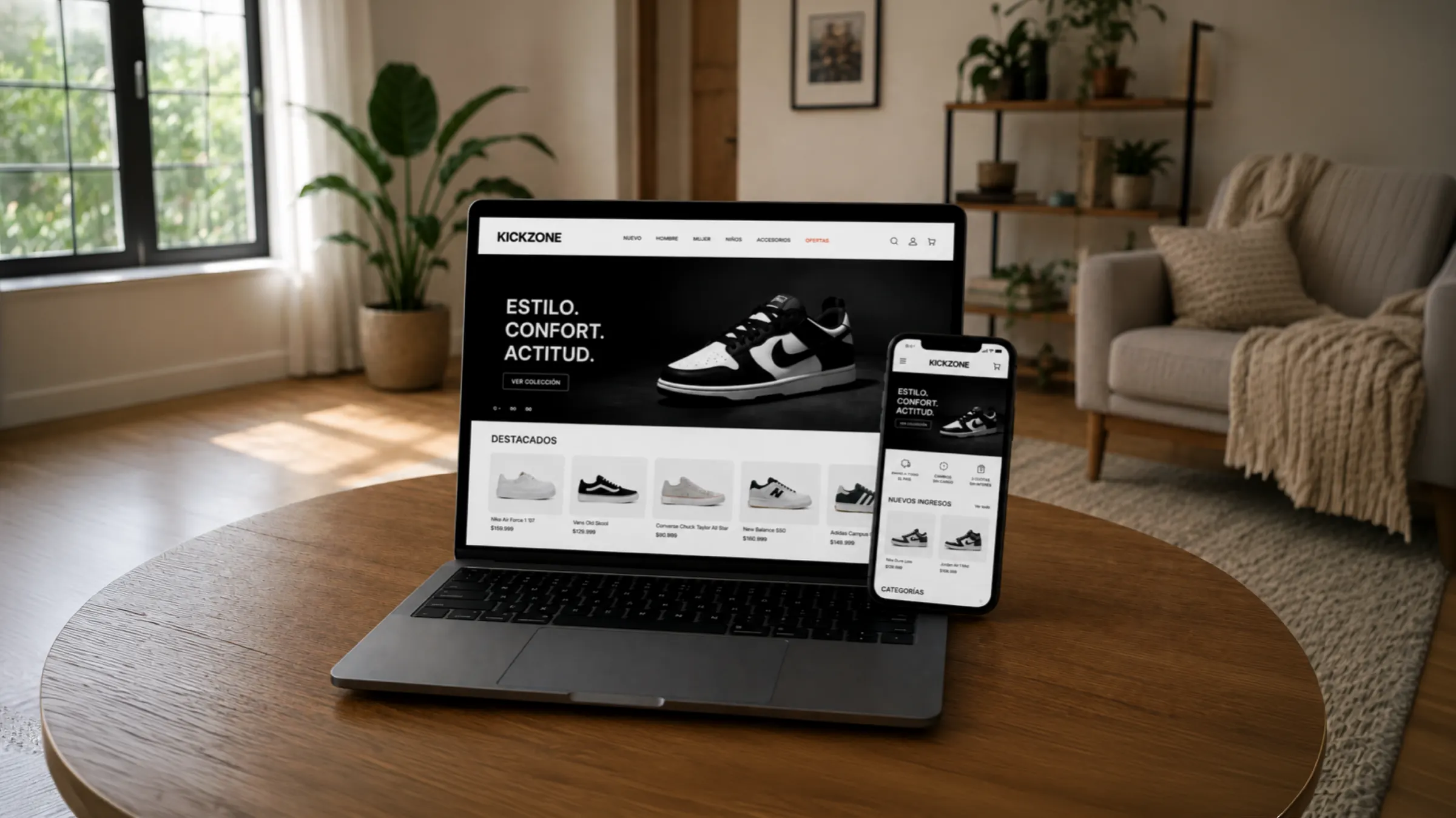 Tienda online adaptada a computadora y celular
